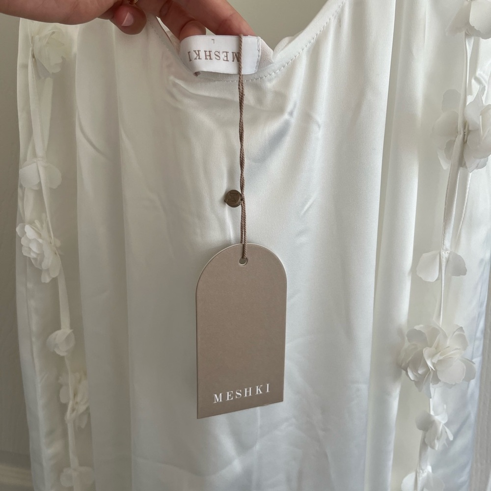 Brand New with Tags Satin White Slip Dress from Meshki